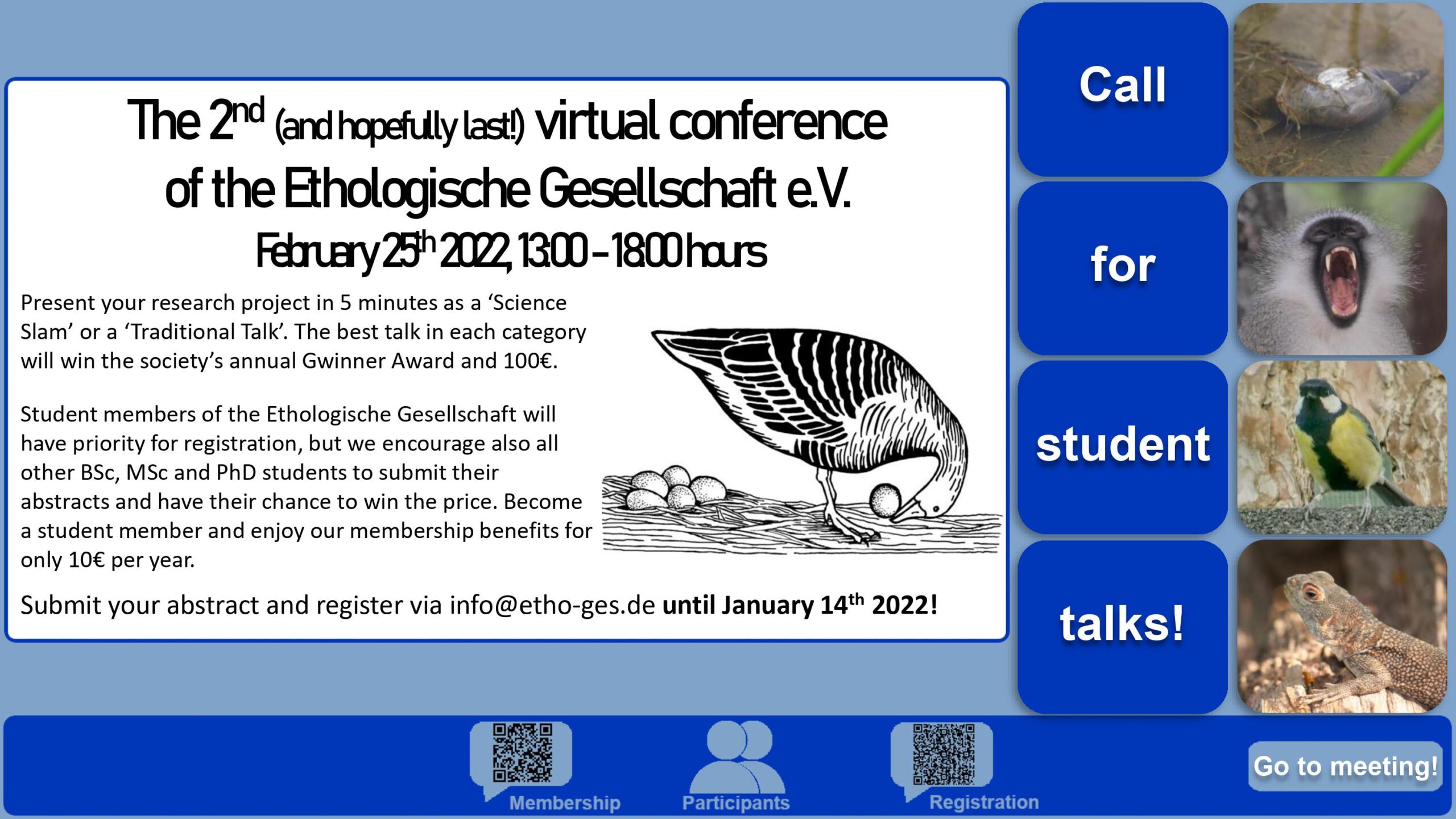 Poster advertising upcoming EthoGes online conference